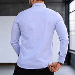 Solid Long-Sleeve Button-Up Shirt // Light Blue (S)