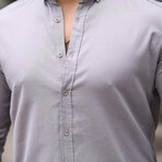 Solid Long-Sleeve Button-Up Shirt // Stone (XL)