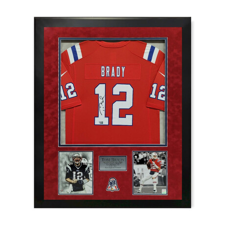 Tom Brady // NE Patriots // Signed Throwack Jersey + Framed