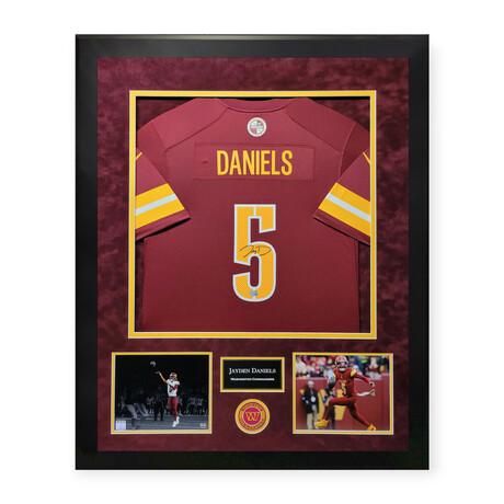 Jayden Daniels // WAS Commanders // Signed Jersey + Framed