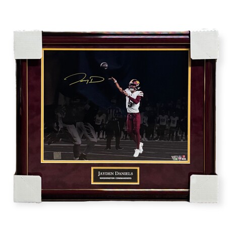 Jayden Daniels // WAS Commanders // Signed Photo + Framed // Throw