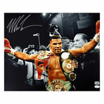 Mike Tyson // Signed 16x20 Belts Image