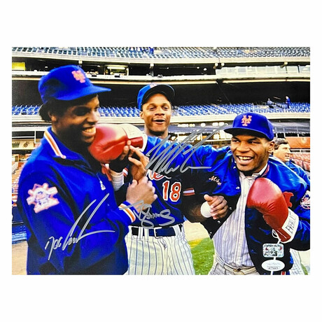 Mike Tyson // Mets Triple Signed 11x14 Photo