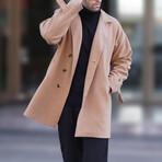 Single-Breasted Button-Detailed Coat // Mink (2XL)