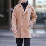 Single-Breasted Button-Detailed Coat // Mink (2XL)