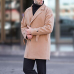 Single-Breasted Button-Detailed Coat // Mink (2XL)
