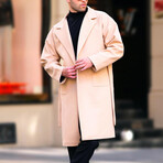 Single-Breasted Wrap Coat // Beige (S)