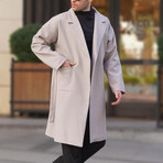 Single-Breasted Wrap Coat // Stone (2XL)