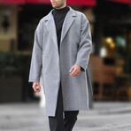 Single-Breasted Wrap Coat // Gray (L)