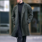 Single-Breasted Overcoat // Khaki (XL)