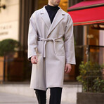 Single-Breasted Wrap Coat // Stone (2XL)