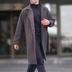 Single-Breasted Overcoat // Brown (XL)