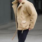 Plush Biker Jacket // Camel (L)