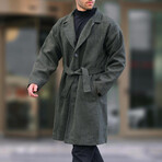 Single-Breasted Overcoat // Khaki (XL)