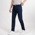 Dark Blue Rinse Wash Slim Fit Jeans - Rotary // Indigo (28/30)