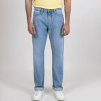 Light Wash Slim Straight Selvedge Jeans - Stud // Indigo (28/32)