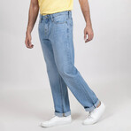 Light Wash Slim Straight Selvedge Jeans - Stud // Indigo (28/32)