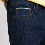 Blue Rinse Wash Slim Straight Selvedge Jeans - Stud // Indigo (28/32)