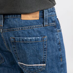 Blue Medium Rinse Wash Slim Straight Selvedge Jeans - Stud // Indigo (28/32)