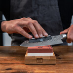 Sharpening Set With Double-Sided 2000/6000 Grit Whetstone, Anti//Slip Bamboo Base, Flattening Stone And 15 Degrees Angle Guide