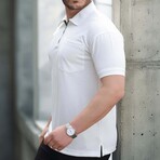 Solid w/ Pocket Zip Polo Shirt // White (XL)