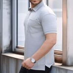 Solid w/ Pocket Zip Polo Shirt // Gray (L)