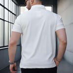 Ribbed Zip Polo Shirt // White (S)