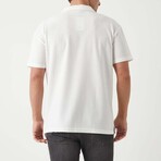 Textured Zip Polo Shirt // White (XL)