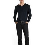 Eren Ls Merino Blend Henley W Magic Wash // Navy (XS)