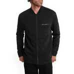 Webster Ls Jacquard Shirtwith Zip Front // Black (XS)