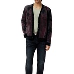 Dio Ls Multi Color Jacquard Cardigan // Dark Plum (XS)
