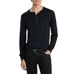 Eren Ls Merino Blend Henley W Magic Wash // Navy (XS)