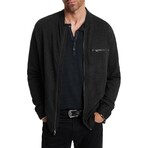 Webster Ls Jacquard Shirtwith Zip Front // Black (XS)