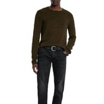 Mercer Ls Crew With Wave Texture // Dark Brown (XS)