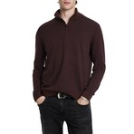 Grand Birdseye Half Zip In Ctn Cash // Oxblood (XS)
