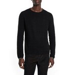 Riley Ls Texture Crew W Vintage Wash // Black (XS)