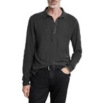 Adam Ls Polo In Freeform Jacquard // Iron Grey (XS)