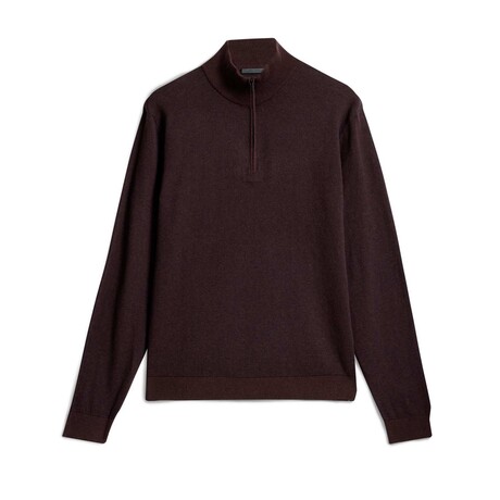 Grand Birdseye Half Zip In Ctn Cash // Oxblood (XS)