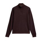 Grand Birdseye Half Zip In Ctn Cash // Oxblood (XS)