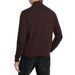 Grand Birdseye Half Zip In Ctn Cash // Oxblood (XS)