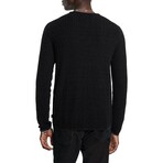 Riley Ls Texture Crew W Vintage Wash // Black (XS)