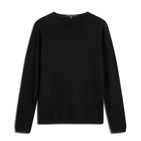 Riley Ls Texture Crew W Vintage Wash // Black (XS)