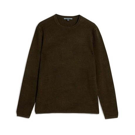 Mercer Ls Crew With Wave Texture // Dark Brown (XS)