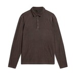 Adam Ls Polo In Freeform Jacquard // Dark Brown (S)