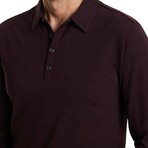 Maleo Regular Fit Ls Polowith Shoulder Detail // Merlot (XS)