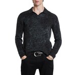 Oliver Ls Jacquard Sweater Polo // Charcoal Htr (S)