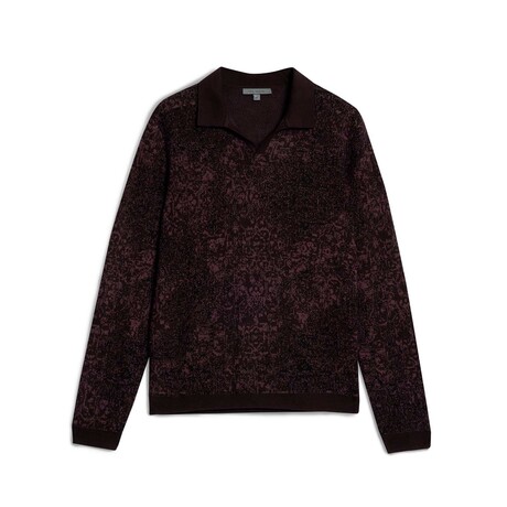 Oliver Ls Jacquard Sweater Polo // Dark Plum (S)