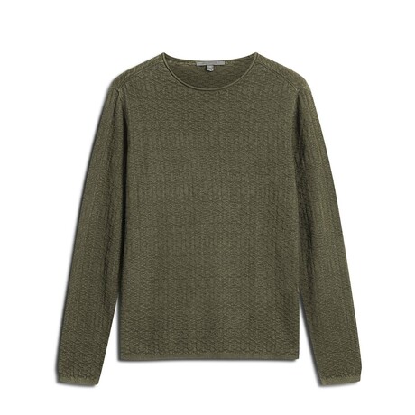 Riley Ls Texture Crew W Vintage Wash // Teakwood (XS)