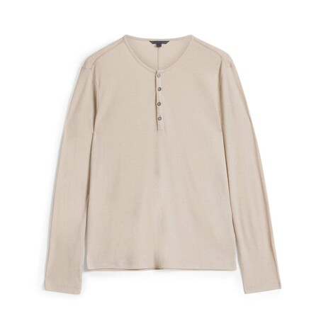 Carver Regular Fit Ls Henley With Shoulder Detail // Wheat (XS)