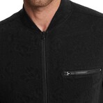 Webster Ls Jacquard Shirtwith Zip Front // Black (XS)